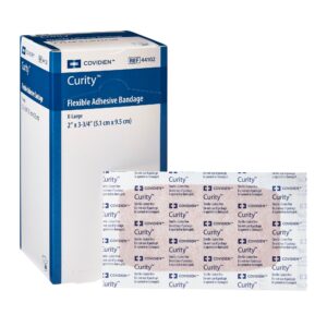 Curity* Tan Adhesive Strip Bandage, 2 x 3-1/4 Inch, Sterile Fabric Wound Care Solution