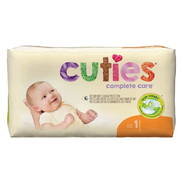 Cuties Complete Care Baby Diapers Size 1, 8-14 lbs, 25 Pack - Image 2