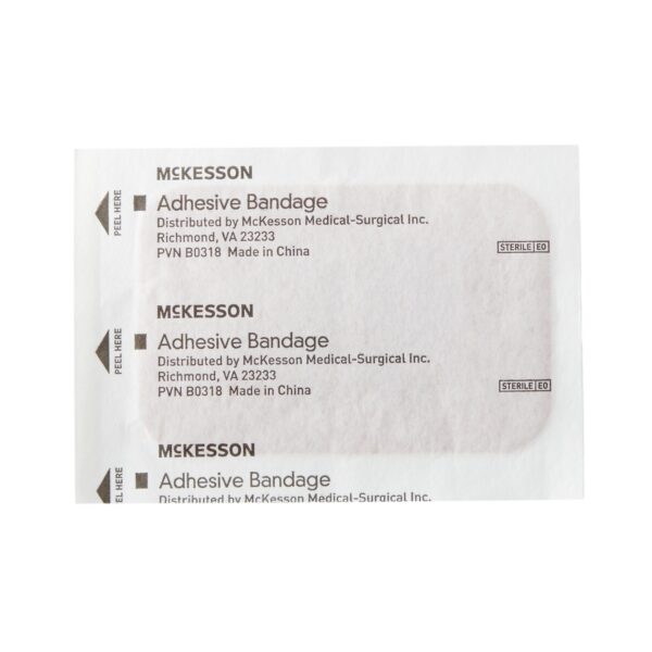 McKesson Tan Adhesive Bandage, 2 x 3 Inch - Durable Fabric Wound Cover - Image 3