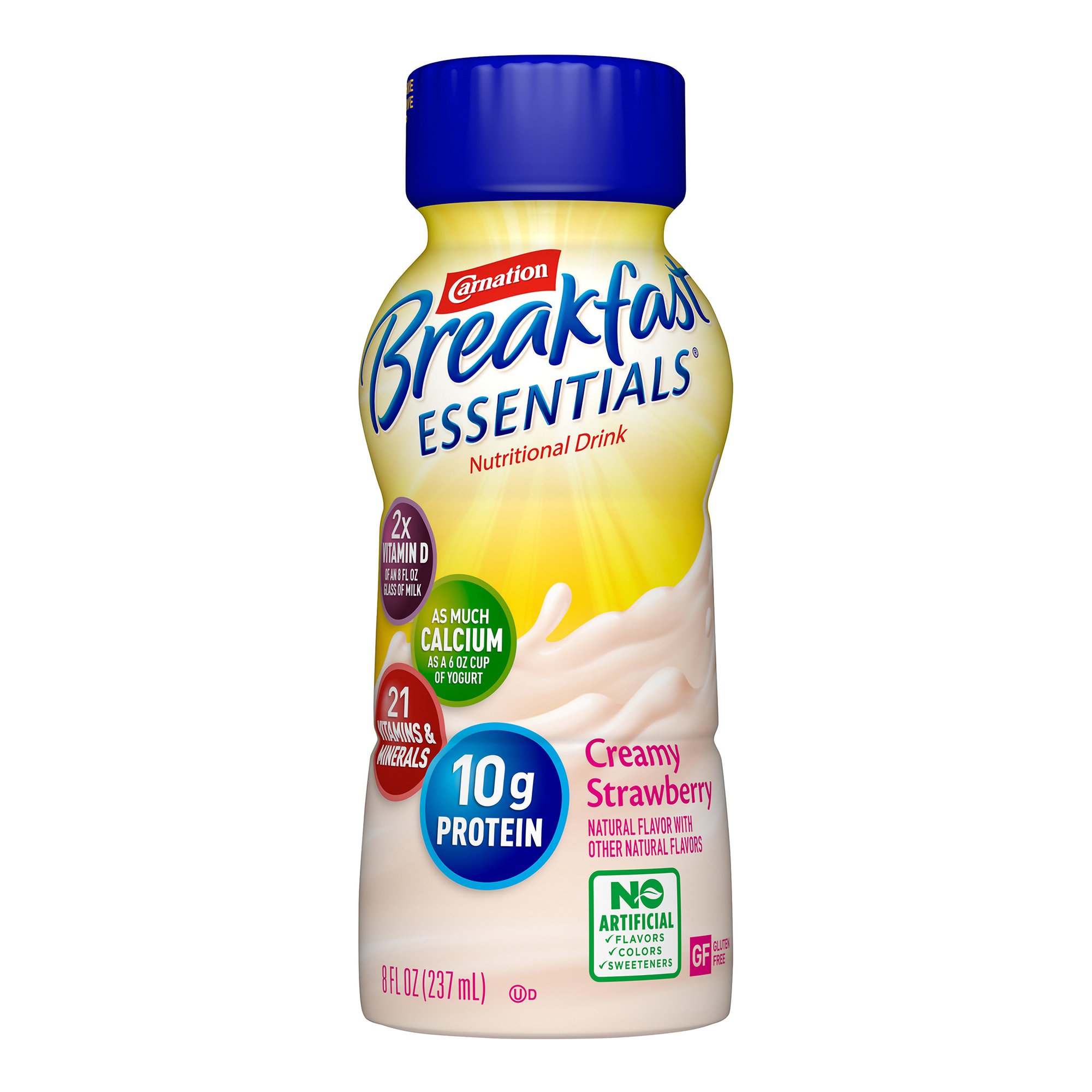 Carnation Breakfast Essentials Strawberry Nutritional Drink - 8 oz Bottle, Made by Carnation