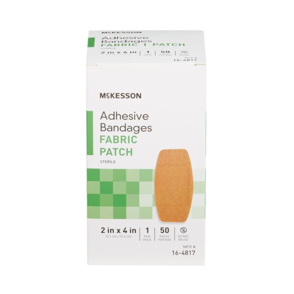 McKesson Tan Adhesive Bandage, 2 x 4 Inch - Comfortable Fabric Wound Cover - Image 5
