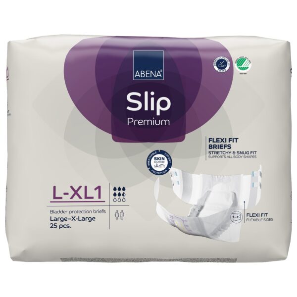 Abena Slip Flexi Fit Incontinence Briefs, Large/X-Large - Moderate Absorbency, Refastenable Tabs, Breathable Backing, Unisex Adult Protection - Image 2