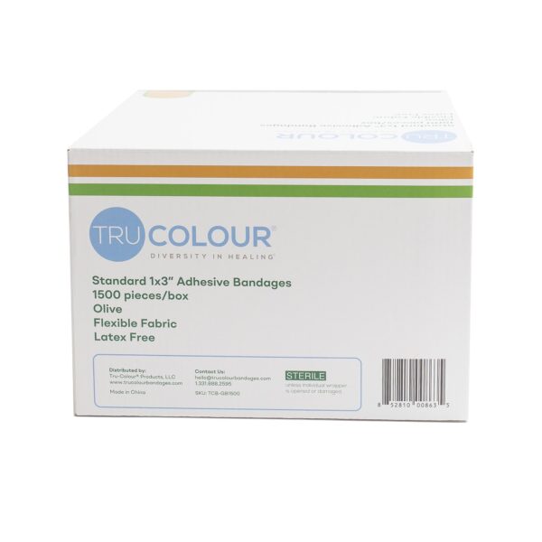 TruColour Olive Adhesive Bandages - 1 x 3 Inch, Pack of 1500 - Image 6