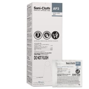 Sani-Cloth AF3 Germicidal Extra Large Disinfectant Wipes - 11.5 x 11.75 Inches, 50 Count