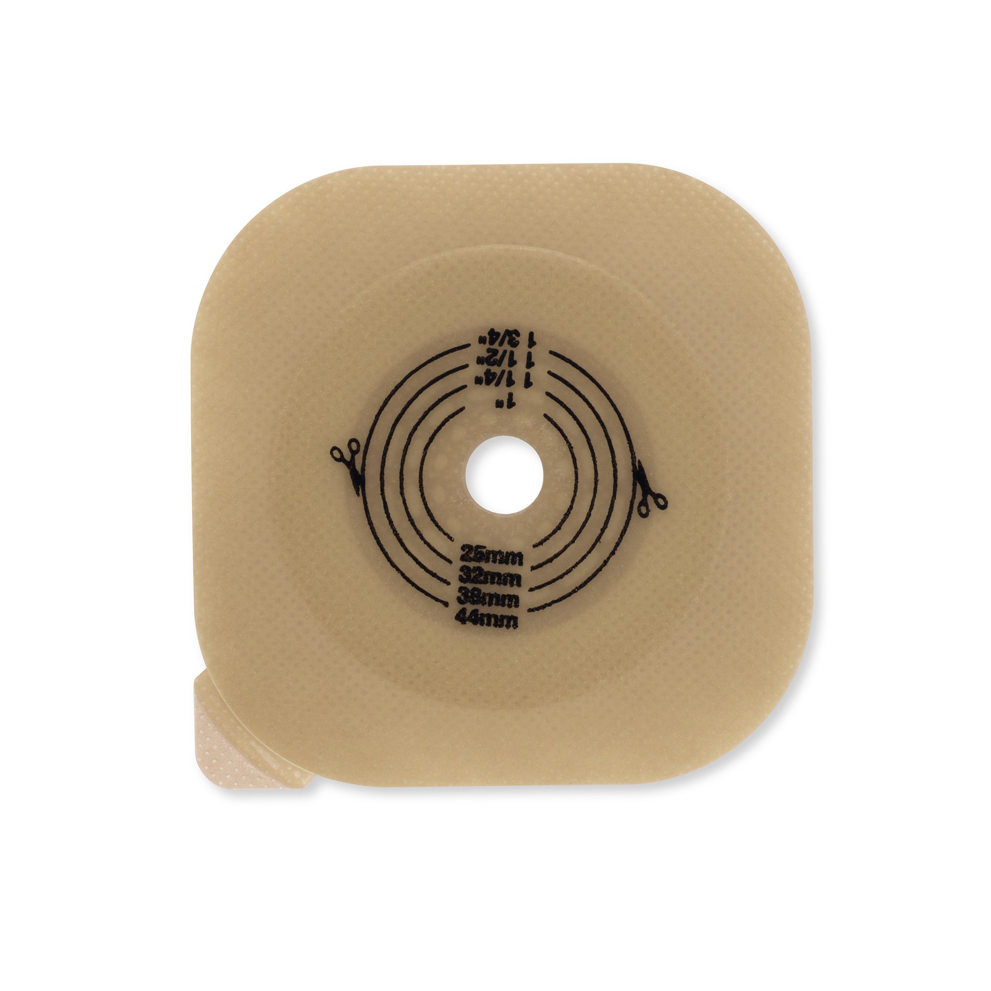 New Image™ Flat CeraPlus™ Skin Barrier with Tape Border – 1-1/4 Inch Opening, Extended Wear Ostomy Barrier