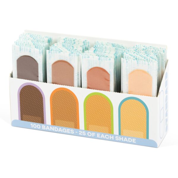 Tru-Colour? Beige, Olive, Brown & Dark Brown Adhesive Strip Bandages - 1 x 3 Inch (100 Pack) - Image 5