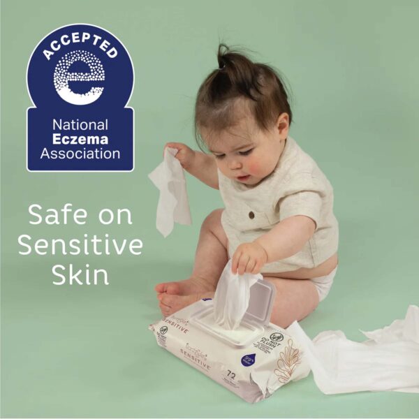 Earth & Eden Sensitive Baby Wipes - 6.7 x 7.7 Inch, 72 Count per Pack - Image 3