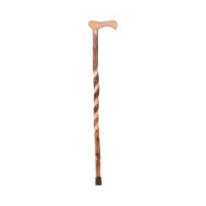 Brazos* Hickory Hiking Staff - 37 Inch Twisted Wood Handle with Rubber Ferrule