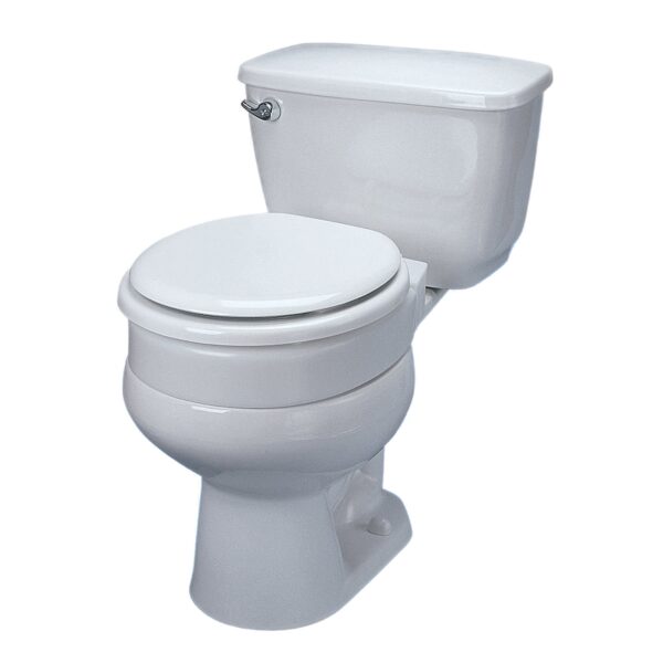 Ableware Tall-Ette® Elongated Hinged Elevated Toilet Seat - White, 4-Inch Height Increase - Image 4