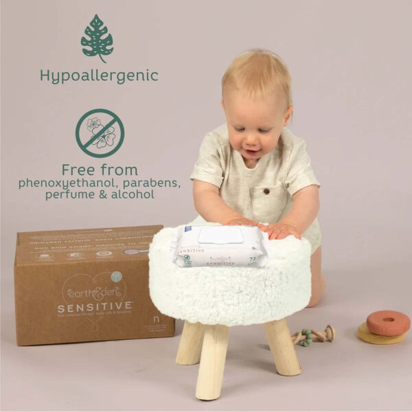 Earth & Eden Sensitive Baby Wipes - 6.7 x 7.7 Inch, 72 Count per Pack - Image 4