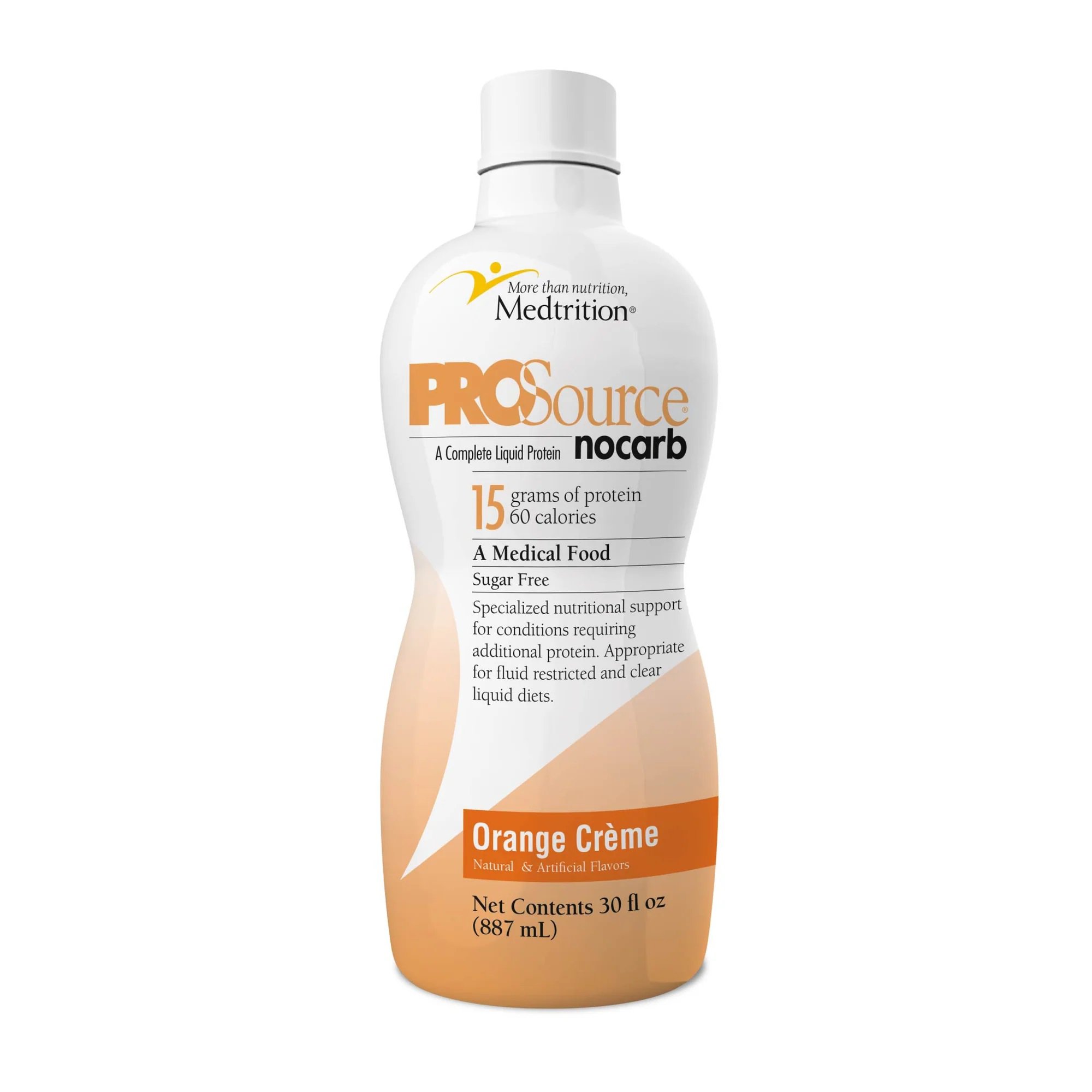 ProSource NoCarb Orange Creme Collagen & Whey Protein Formula - 32 oz Liquid Protein Supplement for Adults