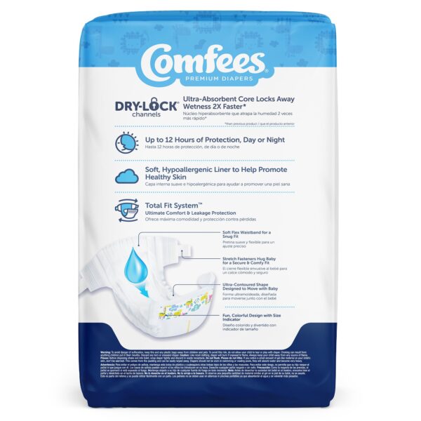 Comfees Baby Diapers Size 2 with Refastenable Tabs * Unisex, 42 Count - Image 2