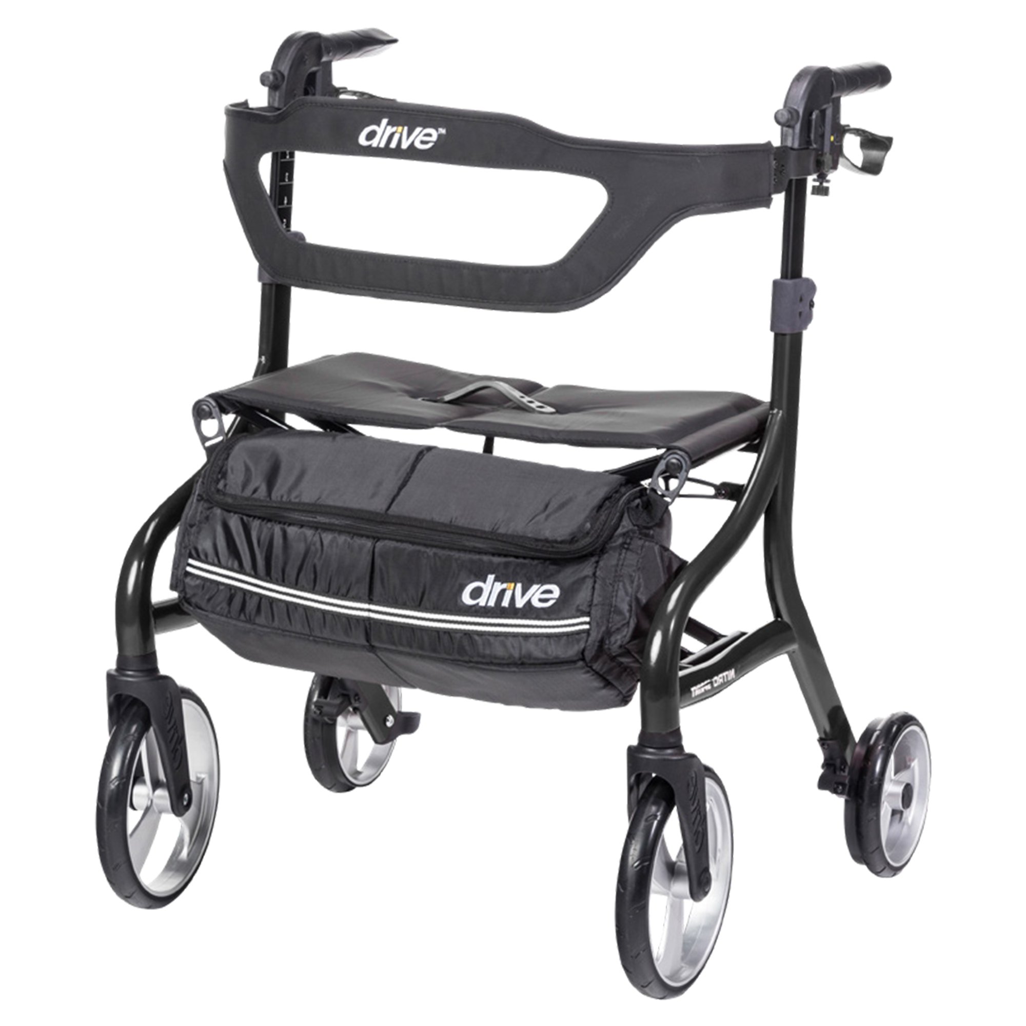 drive* Nitro Sprint Tall Black 4-Wheel Rollator with Aluminum Frame and 10-Inch Casters