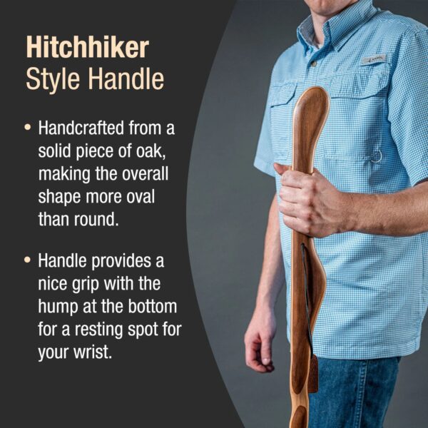 Brazos Twisted Oak Hitchhiker Handcrafted Walking Stick - 58 Inch Red Oak with Rubber Tip - Image 3