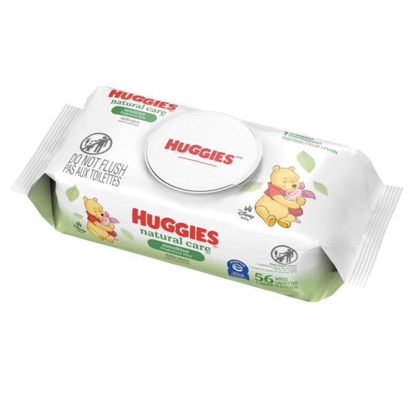 Huggies Natural Care Baby Wipes - Gentle, Unscented, Soft Pack, 56 Count per Pack - Image 2