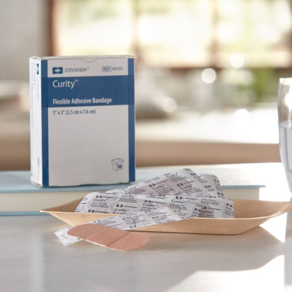 Curity* Tan Adhesive Bandage Strip 1 x 3 Inch for Wound Care - Image 6