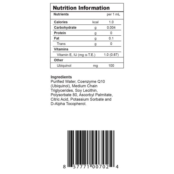 Cyto-Q* MAX Concentrated Ubiquinol Liquid Supplement - 170 mL Bottle - Image 2