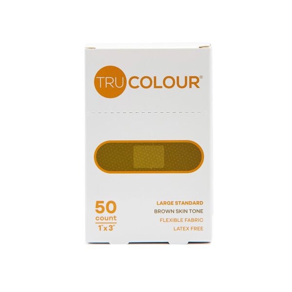 Tru-Colour Skin Tone Fabric Bandage Adhesive Strips * Brown, 1 x 3 Inch, 50 Pack - Image 6