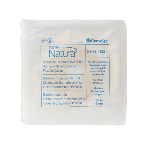 Sur-Fit Natura Stomahesive Moldable Ostomy Barrier with 7/8-1¼ Inch Opening – 45mm Flange, White, 10/Box - Image 3