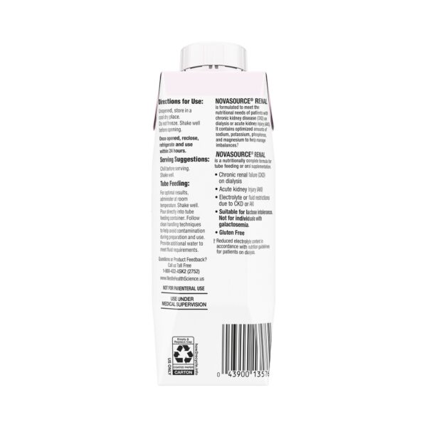 Novasource Renal Strawberry Formula for Dialysis Patients - 8 oz Carton - Image 3