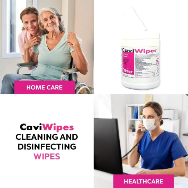 Metrex CaviWipes Surface Disinfectant Alcohol-Based Wipes Canister 6 x 6.75 inches - Image 4