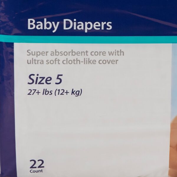 Cardinal Health Wings Curity Size 5 Unisex Baby Diapers - Heavy Absorbency, 27+ lbs, 22 Pack - Image 4