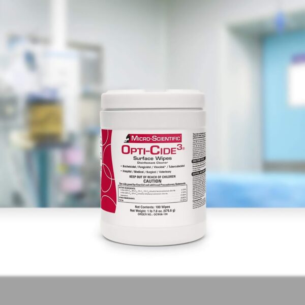 Opti-Cide3® Surface Disinfectant Cleaner Wipes – 100 Count Canister - Image 3