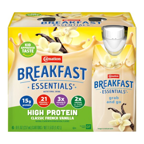 Carnation Breakfast Essentials High Protein Vanilla Nutritional Drink, 8 oz Bottle - Image 2