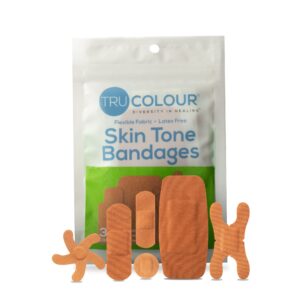 TruColour Olive Adhesive Bandages Assorted Shapes and Sizes - Waterproof Fabric Wound Care