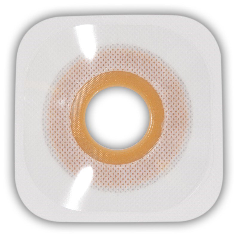 Esteem synergy® 4x4 Inch Pre-Cut Ostomy Skin Barrier with Stomahesive® Adhesive, Small Flange, 1-1/8 Inch Opening