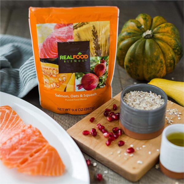 Real Food Blends Salmon, Oats & Squash Puree for Tube Feeding - 9.4 oz Pouch - Image 4