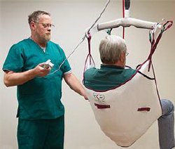 Ez Way Disposable Sling Extra Large - Green, 450-lb Capacity with Head Support