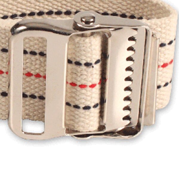 Dynarex® Pinstripe Gait Belt with Metal Buckle – 60-Inch Cotton Transfer Belt for Patient Transfers - Image 2