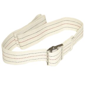 FabLife™ White Pinstripe Gait Belt with Metal Buckle, 54 Inch Length