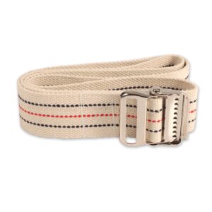 Dynarex® Pinstripe Gait Belt with Metal Buckle – 60-Inch Cotton Transfer Belt for Patient Transfers