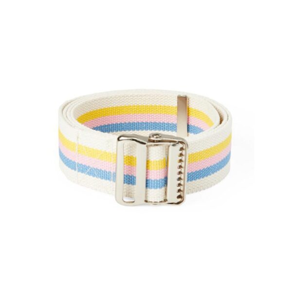 McKesson Transfer Gait Belt with Buckle, 60 Inch Cotton Pastel Stripe - Image 3