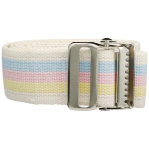 McKesson Pastel Stripe Gait Belt, 60 Inch - Heavy Duty Transfer Belt with Metal Buckle
