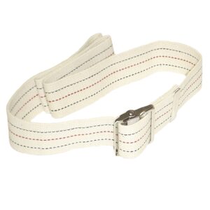 FabLife Gait Belt with Metal Buckle, 48 Inch Cotton Transfer Belt in Pinstripe