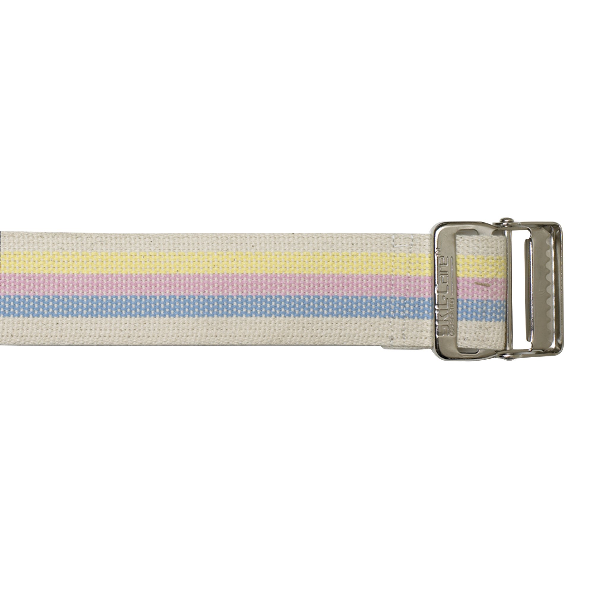 SkiL-Care™ Heavy-Duty Gait Belt with Metal Buckle, Pastel Stripes, 72 Inch