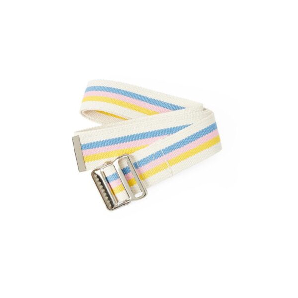 McKesson Transfer Gait Belt with Buckle, 60 Inch Cotton Pastel Stripe - Image 2
