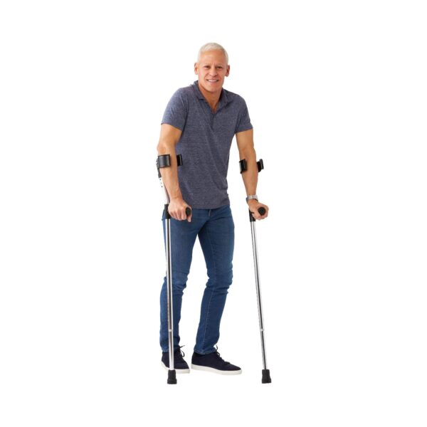 Guardian® Adjustable Aluminum Forearm Crutch for Tall Adults, 35-41 Inches - Image 2