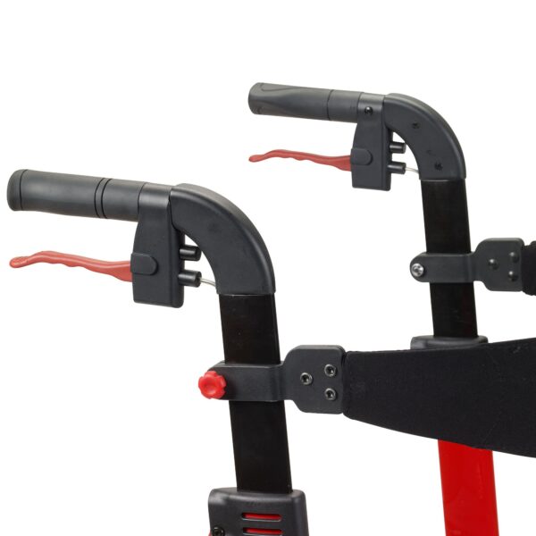 Drive Nitro Four-Wheel Rollator in Red with Adjustable Height Handles and 10-Inch Casters - Image 6