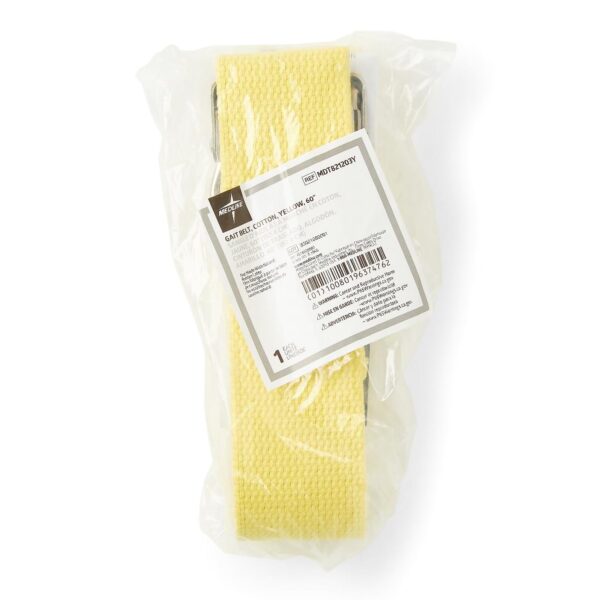 McKesson Gait Belt with Metal Drop Jaw Buckle, Washable Cotton, 60 Inch, Yellow - Part Number MDT821203Y - Image 4