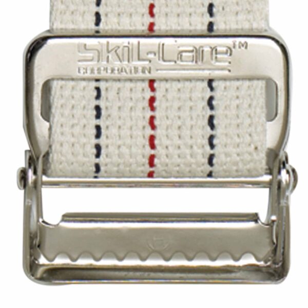 SkiL-Care™ Pinstripe Gait Belt with Metal Buckle, 60 Inch - Durable Transfer Belt for Patient Mobility Assistance - Image 4