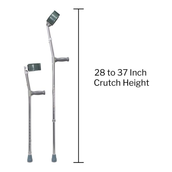 McKesson Forearm Crutches with 300 lb. Capacity and Adjustable Support - Image 3
