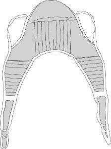 Drive™ Seat U Sling Large Patient Lift Pad with Head Support - Green Polyester, 38 x 69 Inches, 500 lb Capacity