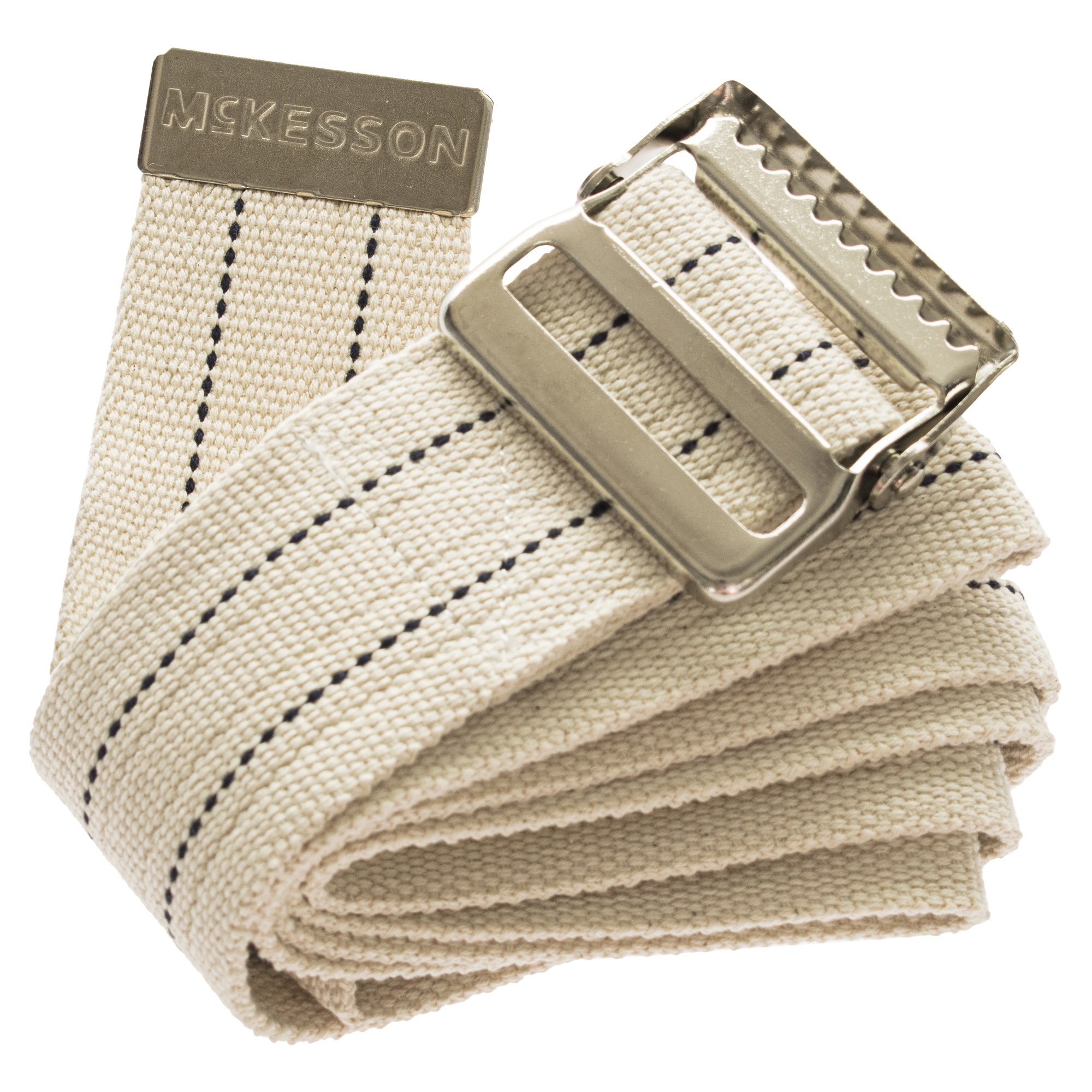 McKesson White Gait Belt with Metal Buckle - 60 Inch for Patient Mobility and Handling