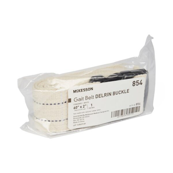 McKesson White Gait Belt, 60 Inch – Durable Polyester Transfer Belt with Delrin Buckle for Mobility Assistance - Image 3
