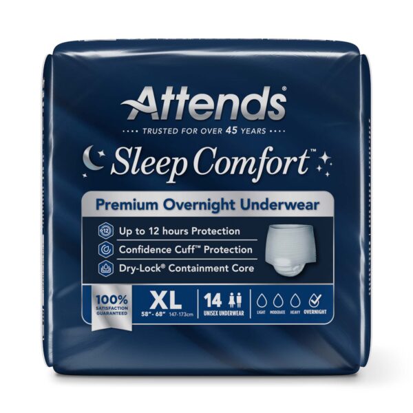 Attends Sleep Comfort Premium Overnight Incontinence Underwear Extra Large (58-68 Inch Waist/Hip) - Image 3