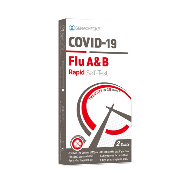 GenaCheck COVID-19 and Flu A & B Rapid Self-Test Kit (Part No. RA9-E02402) - Image 2